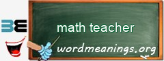 WordMeaning blackboard for math teacher